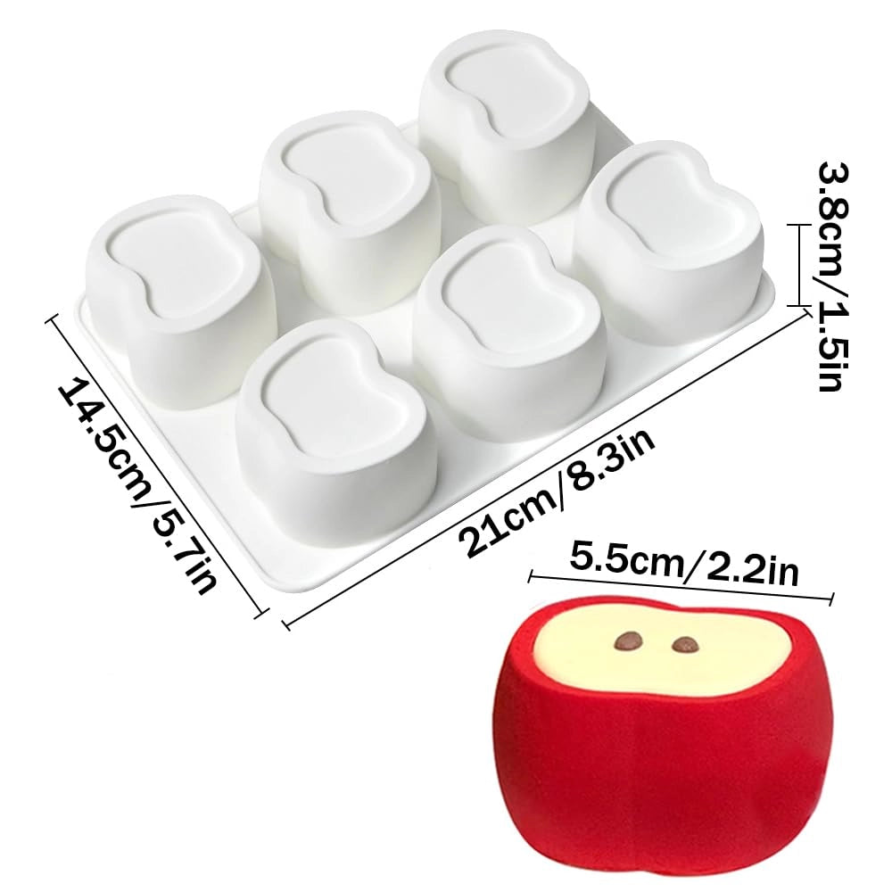 Stampo in silicone a forma di mela 3D, dimensioni 21x14,5x4 cm, ideale per Natale