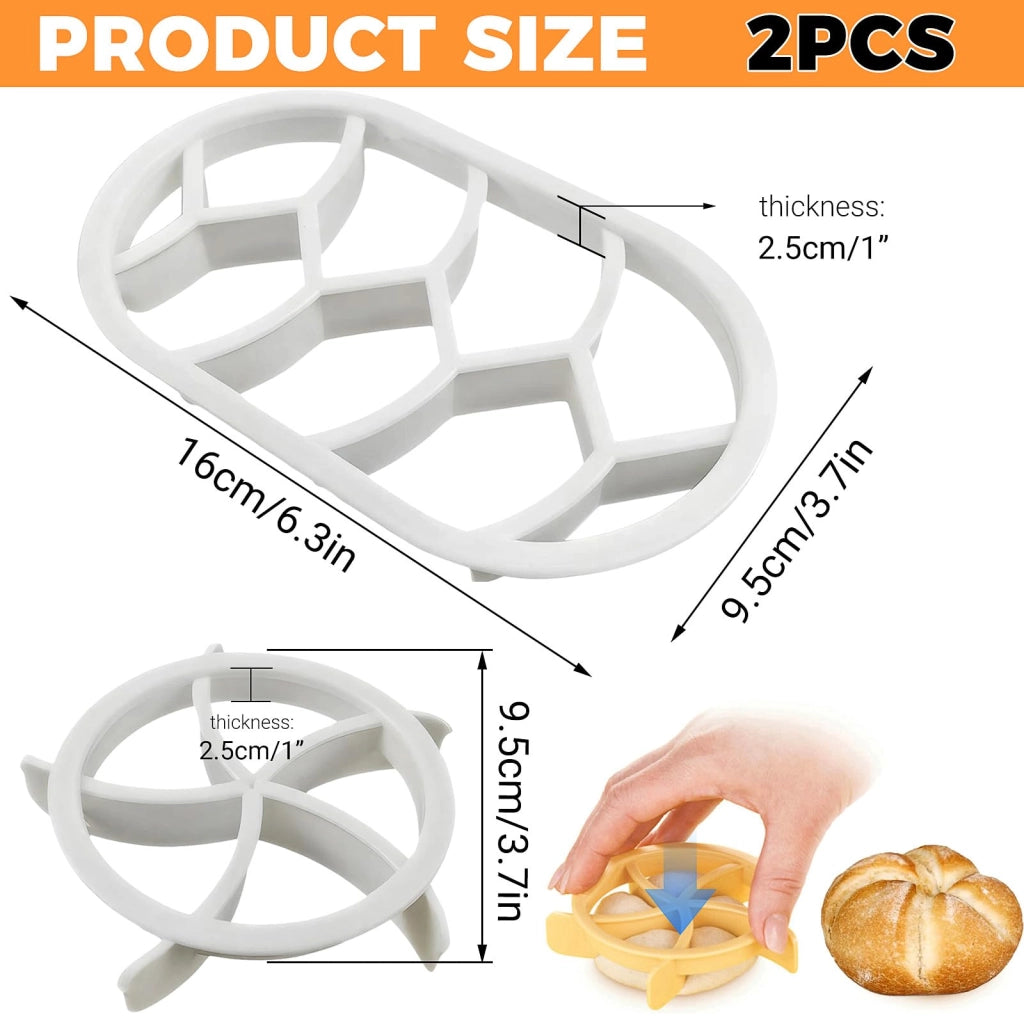 Set di timbri per pane, 2 pezzi, forma ovale e rotonda, in plastica, accessori per la cottura