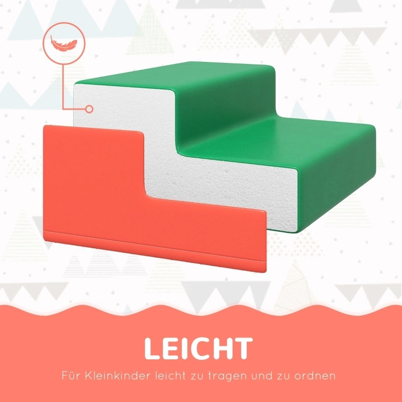 Gioco di motricità per bambini 4 pezzi 150x50x39 cm in similpelle multicolore 1-3 anni