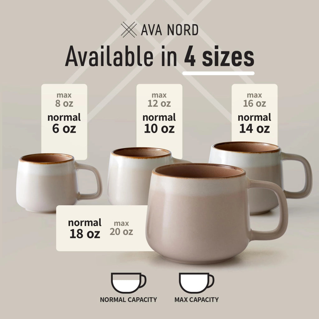 Set di tazze da caffè in Vetroceramica, 4 pezzi, capacità 340 ml, colore rosa sabbia