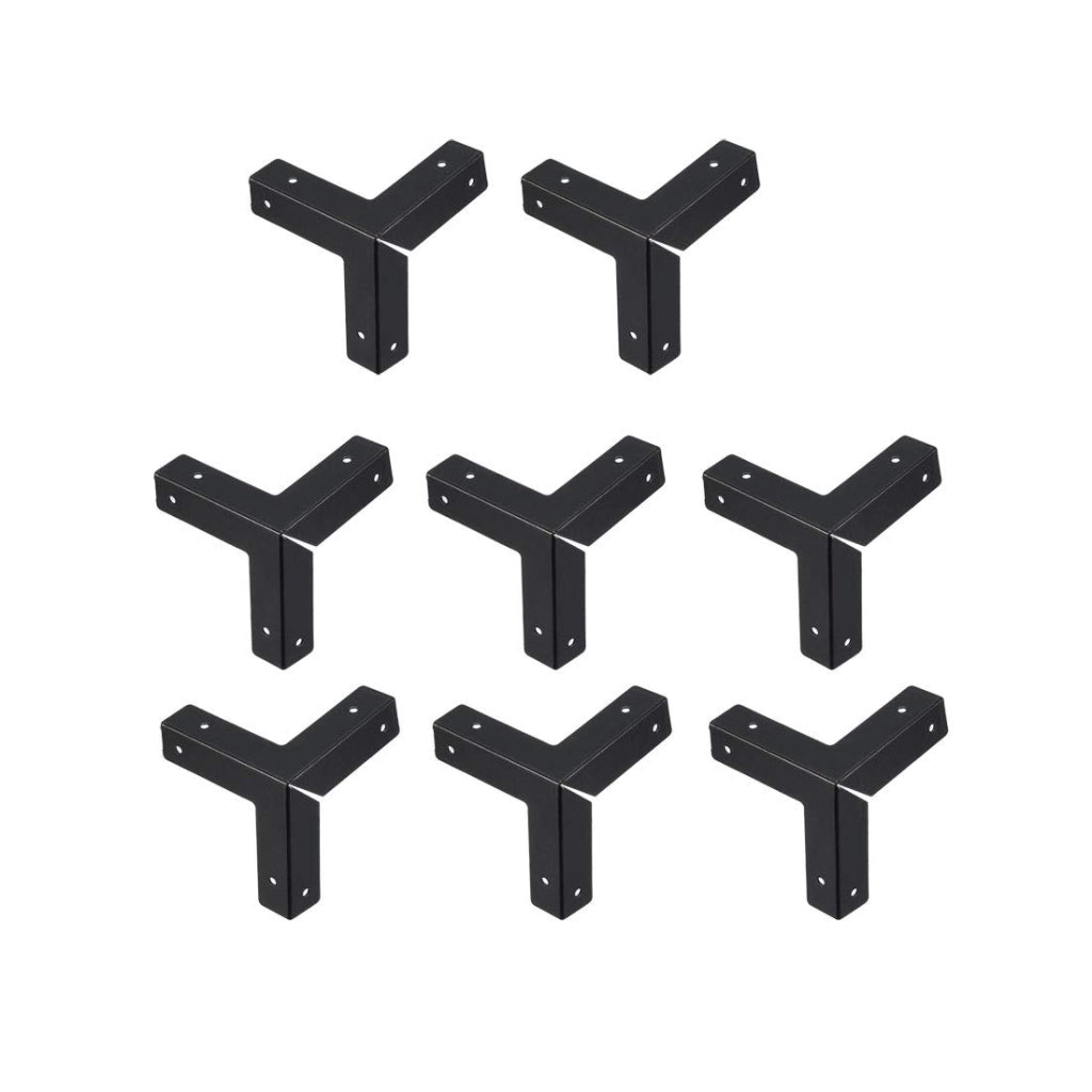Paraspigoli in metallo, dimensioni 33x33x33 mm, confezione da 8 pezzi, colore nero