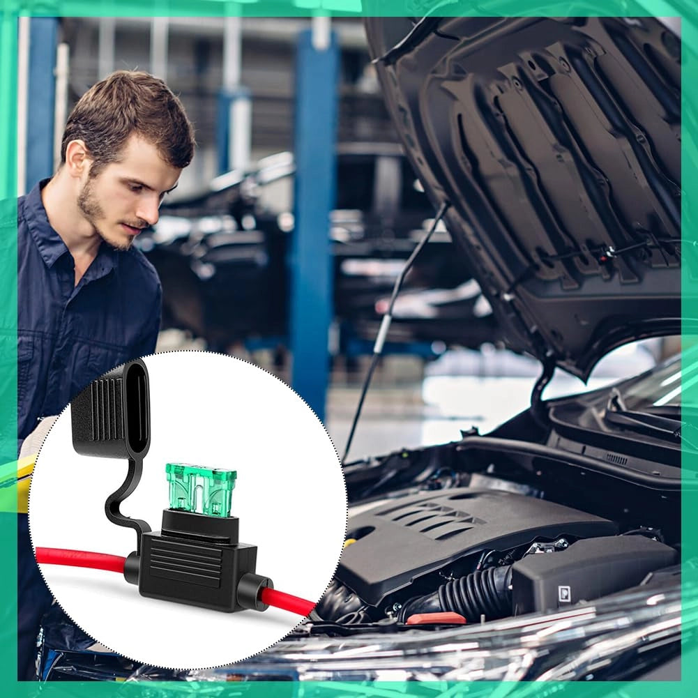 Portafusibili 12 AWG, impermeabile, in rame, per auto, camion e imbarcazioni