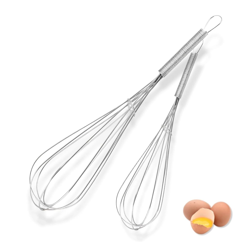 Set di due fruste da cucina, in acciaio inossidabile, 19+24 cm, fruste manuali