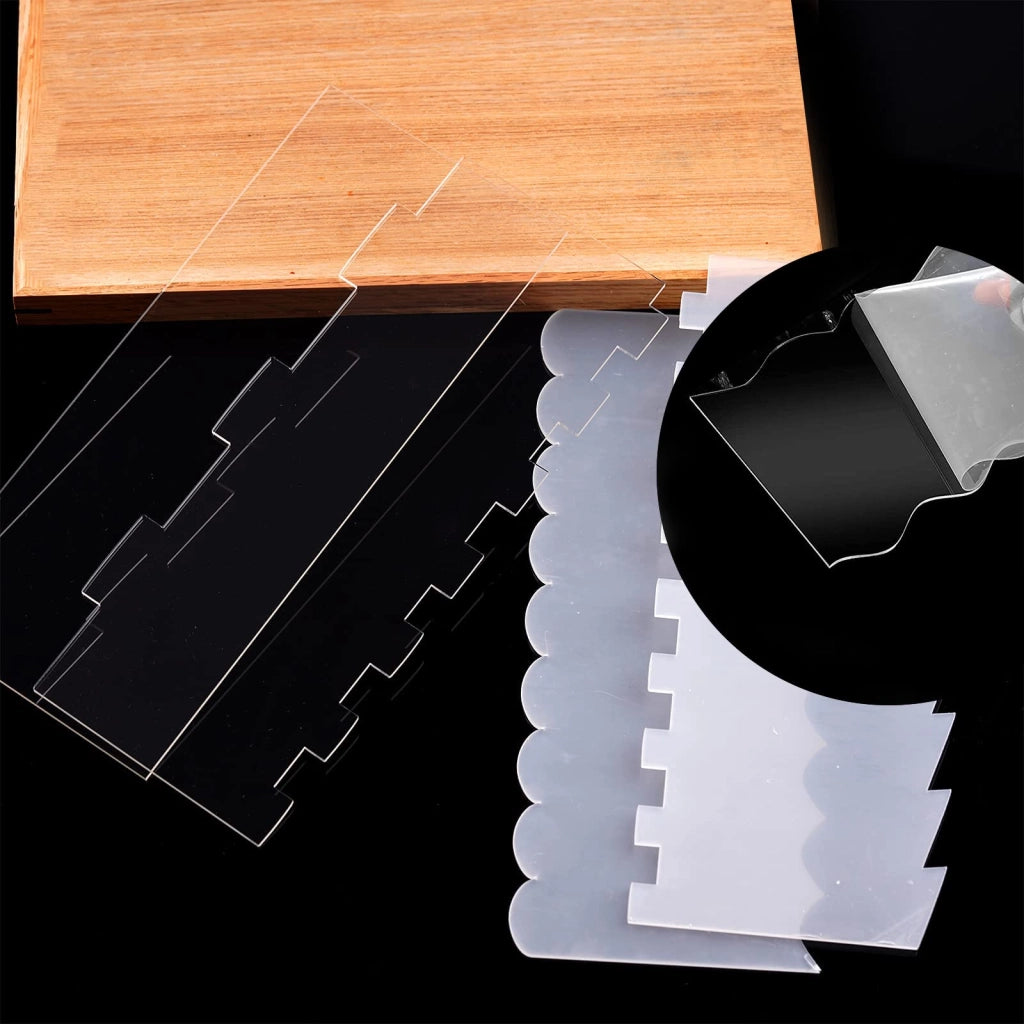 Set di spatole per cucina in acrilico, 6 pezzi, a doppia faccia, con 11 modelli diversi