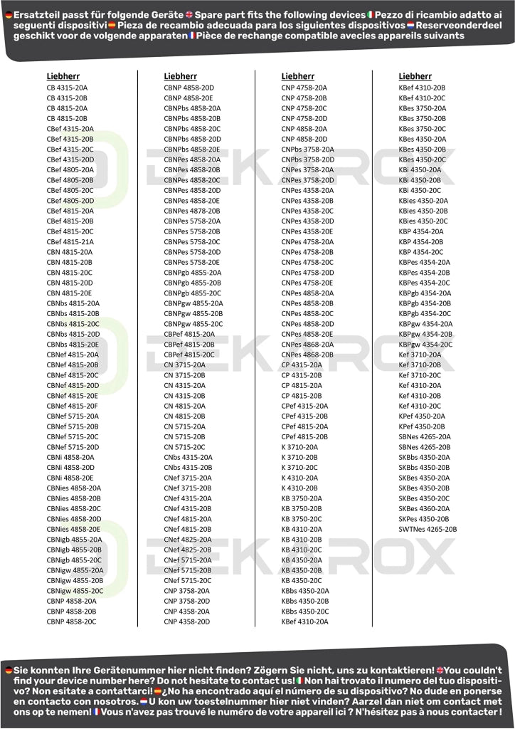 Set di filtri a carbone attivo da 45 mm, compatibile con Liebherr 9096342