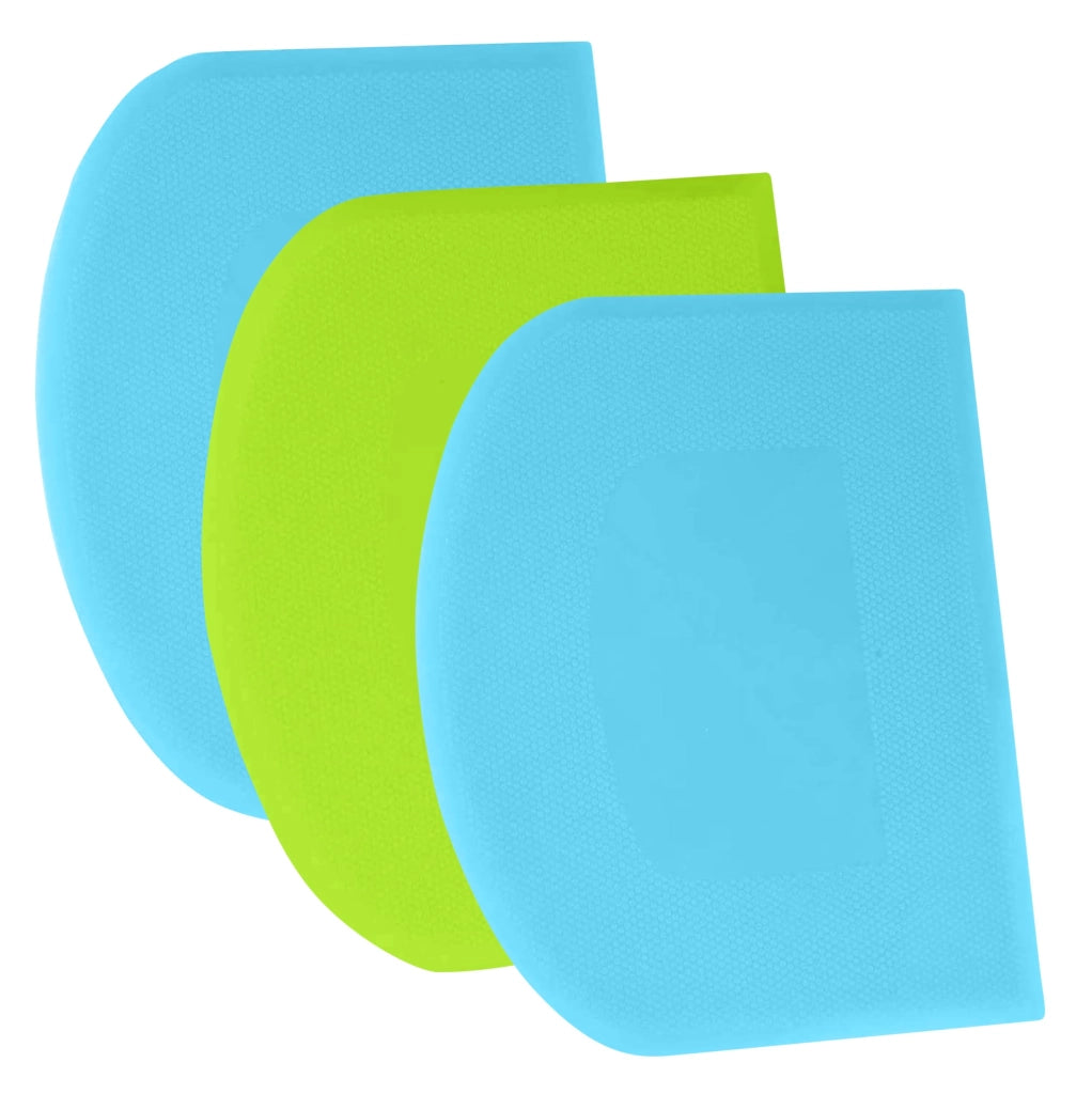 Set di 3 spatole flessibili per impasto, dimensioni 12x9,5 cm, senza BPA, lavabili in lavastoviglie