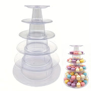 Supporto per macarons, 6 piani, trasparente, 25,4 cm, in PVC