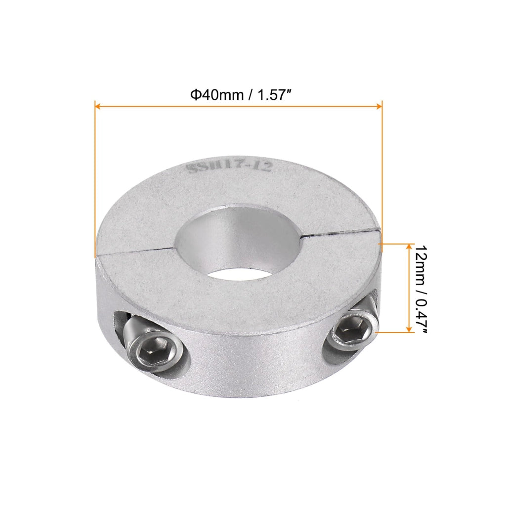 2 fascette a doppia ganascia, 17 mm, in alluminio anodizzato, 40x12 mm