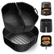 Set di 3 stampi in silicone per friggitrici ad aria, 2 da 3,1 litri e 1 da 6,2 litri, diametro 22 cm