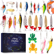 Calendario dell'Avvento a tema angeli, confezione da 24 pezzi, con esche artificiali per pescatori