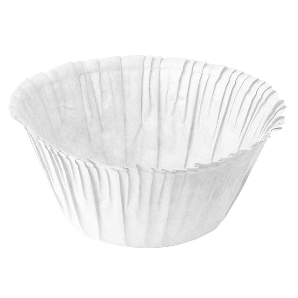 Stampi per muffin con bordo, confezione da 30, colore bianco, in carta, dimensioni 5x7x3,5 cm