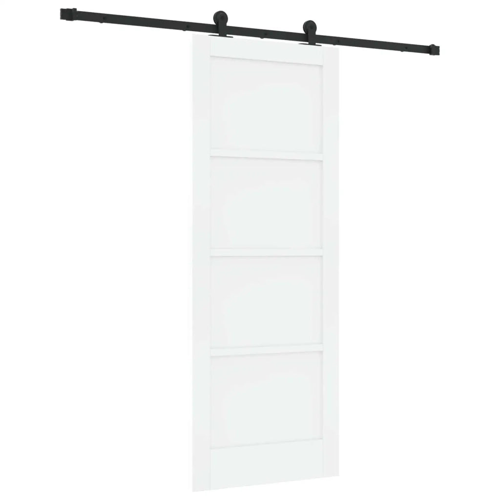 Porta scorrevole 78 x 202 cm Legno ingegnerizzato Bianco e Nero 3450016