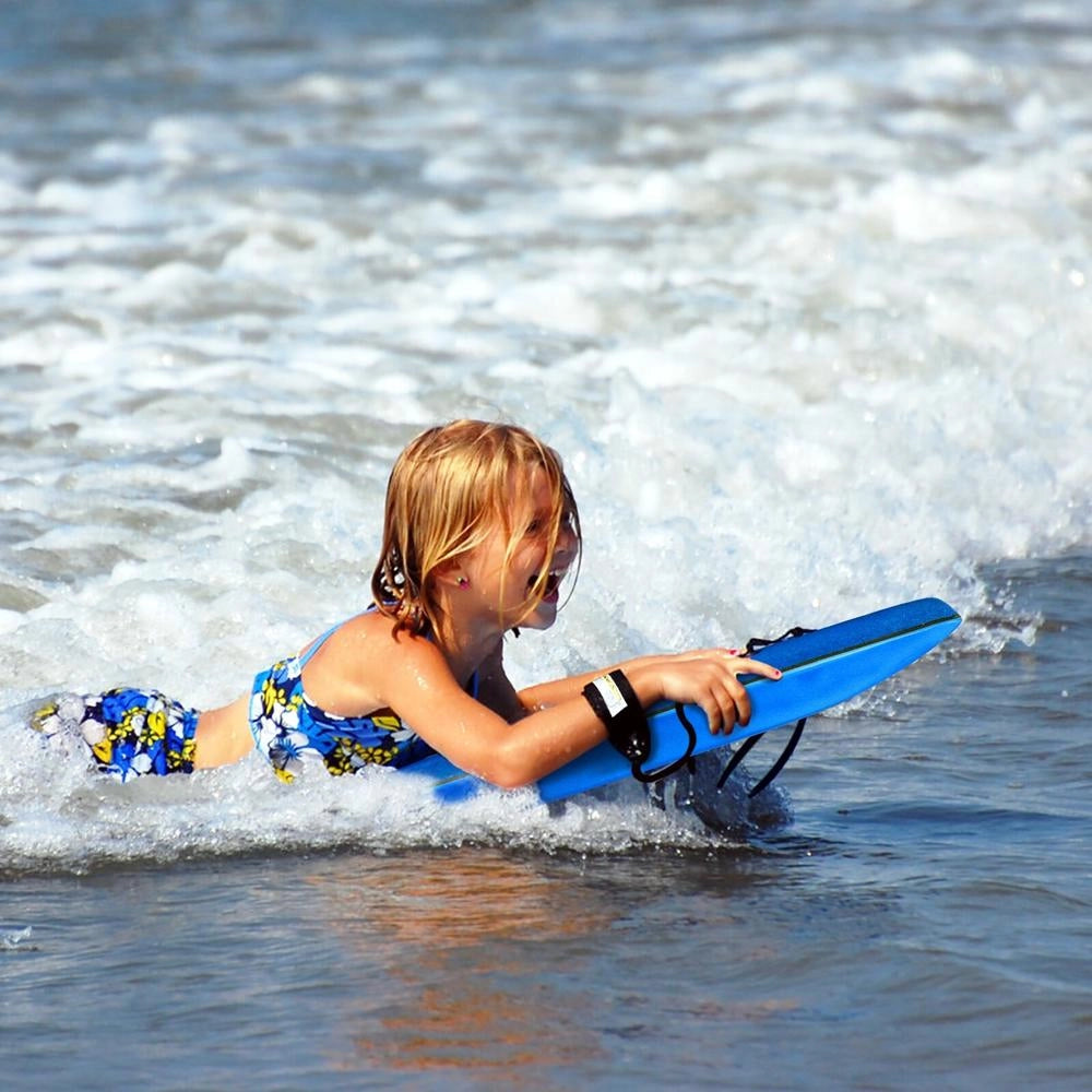 Bodyboard Leggero con Anima EPS, Deck XPE e Fondo HDPE, Coda a Mezzaluna, Leash e Polsiera, per Mare e Piscina