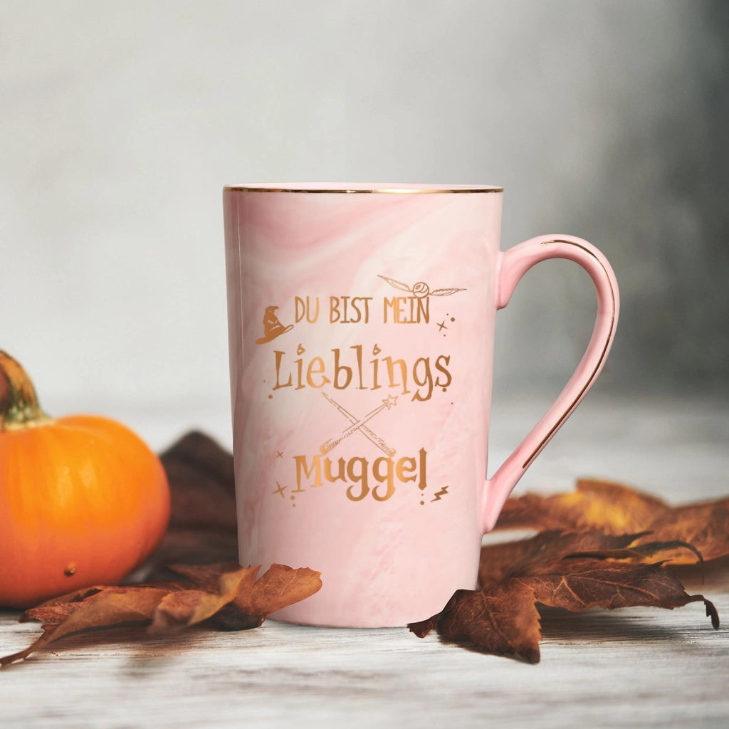 Tazza da caffè con scritta: "Sei il mio Muggle preferito", 400 ml, rosa