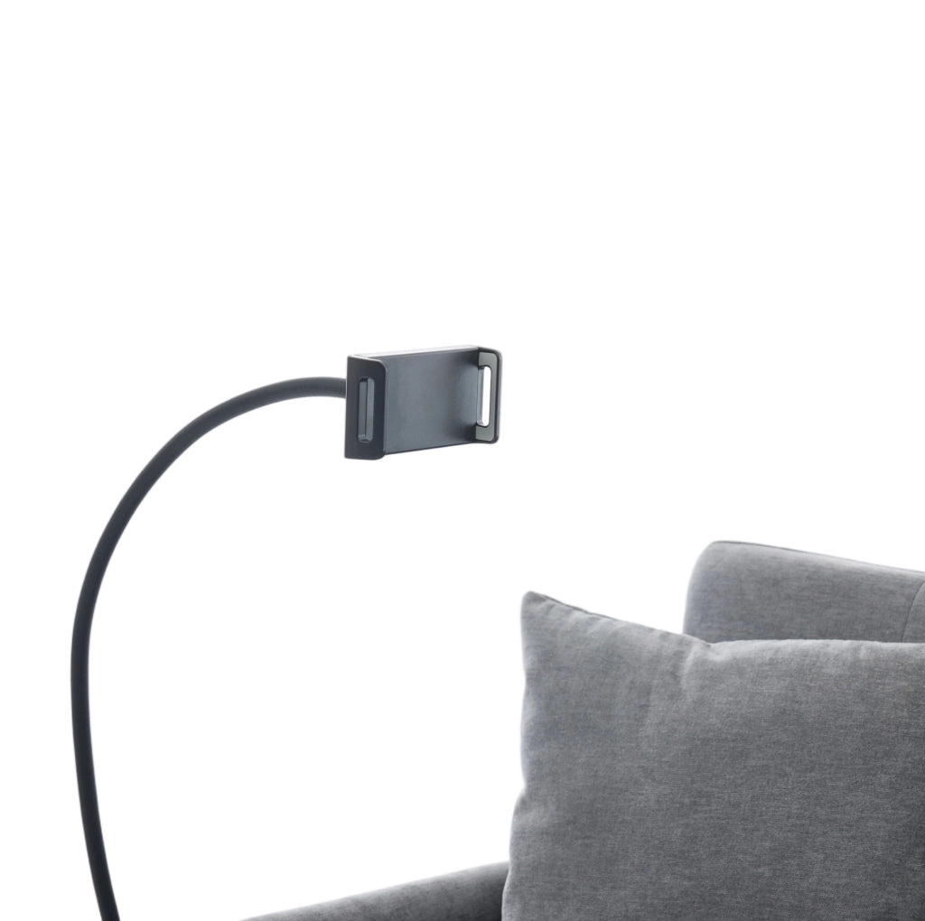 Divano multifunzione grigio in poliestere con porta USB