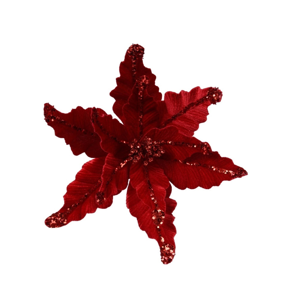STELLA NATALIZIA D.44CM ROSSA IN VELLUTO.