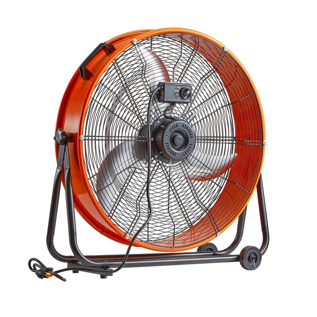 Ventilatore a tamburo HIFANXDRUM24 609 mm 145W, 3 velocità 8700 CFM inclinazione regolabile 360°, robusto per officina magazzino