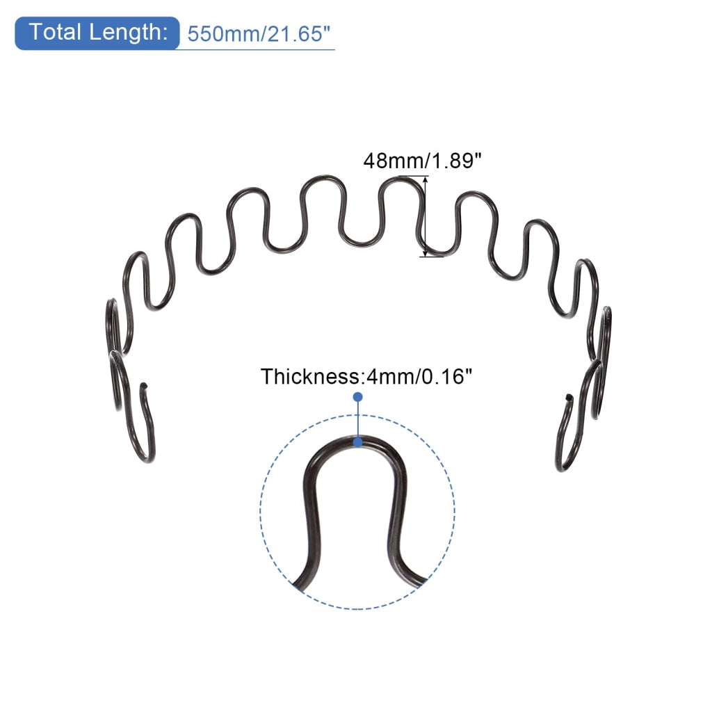 Set di 4 molle di ricambio per imbottiti, dimensioni 550x48x4 mm, complete di clip