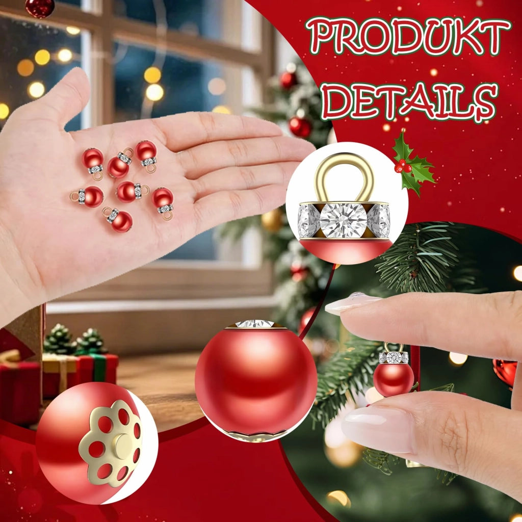 100 mini palline di Natale rosse, 1 cm, glitter, ideali per progetti fai-da-te