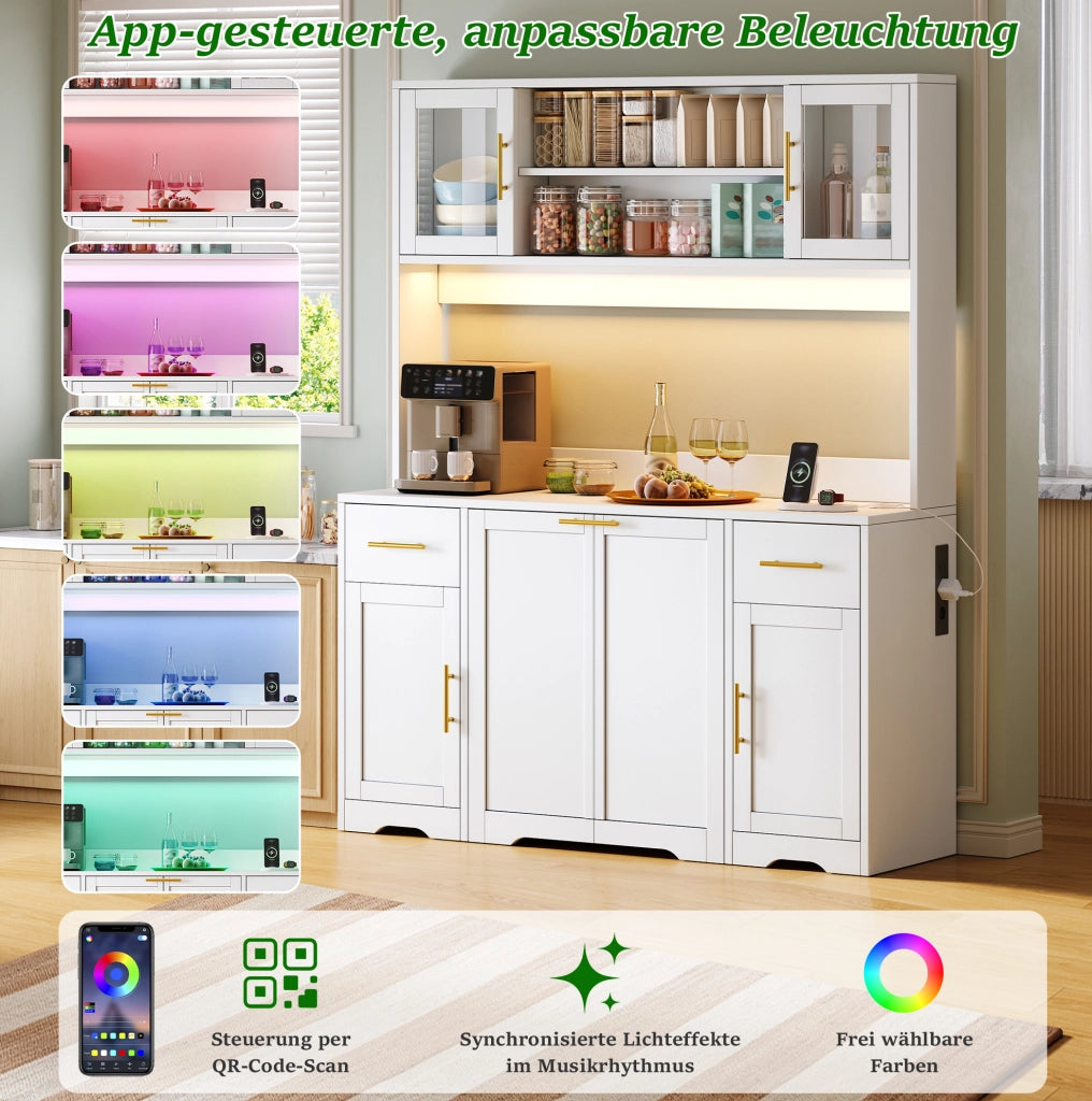 Mobile da cucina bianco in MDF con vani, cassetti e pattumiera