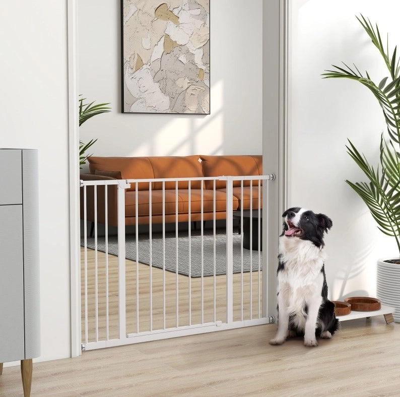 Cancello di sicurezza per porta e scale 76-107 x 76 cm metallo bianco, senza foratura