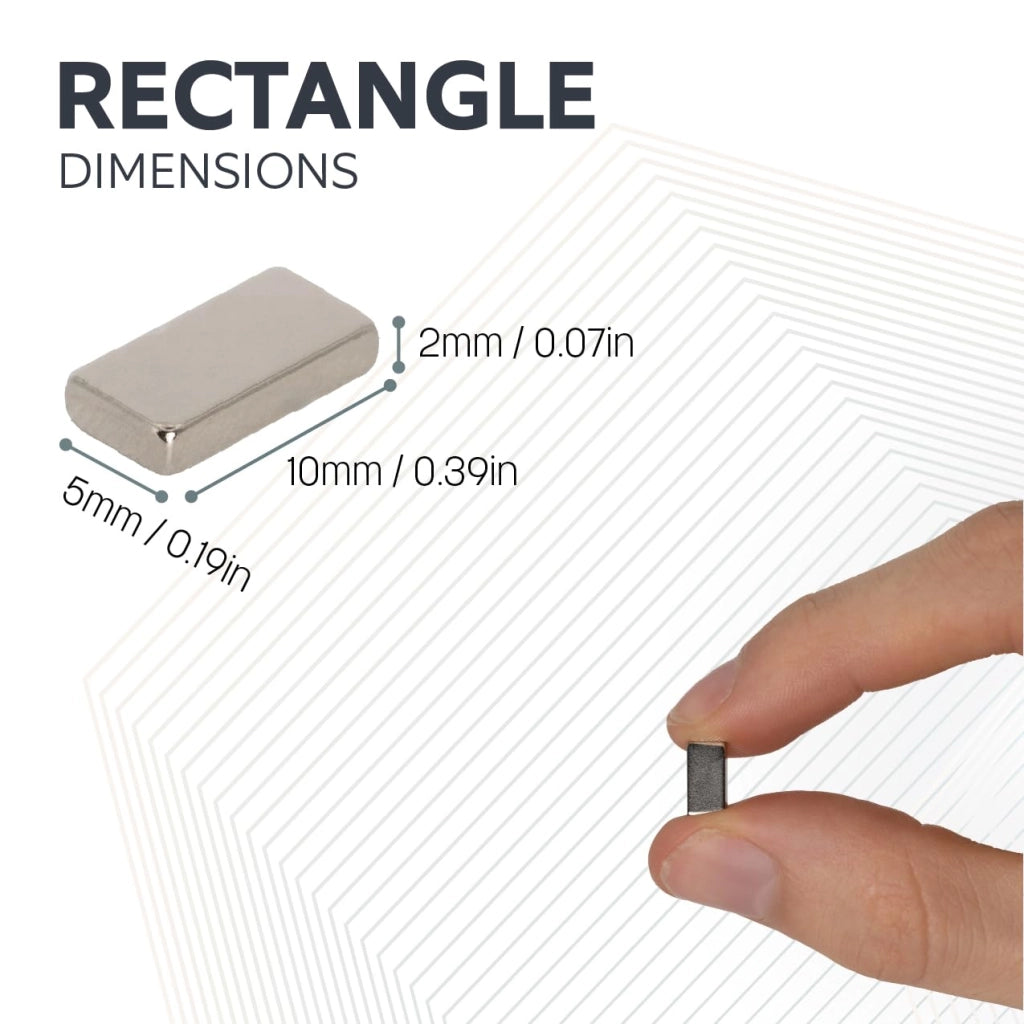 Magneti al neodimio, dimensioni 10x5x2 mm, grado N42, forza di trazione 1,1 kg, confezione da 10 pezzi
