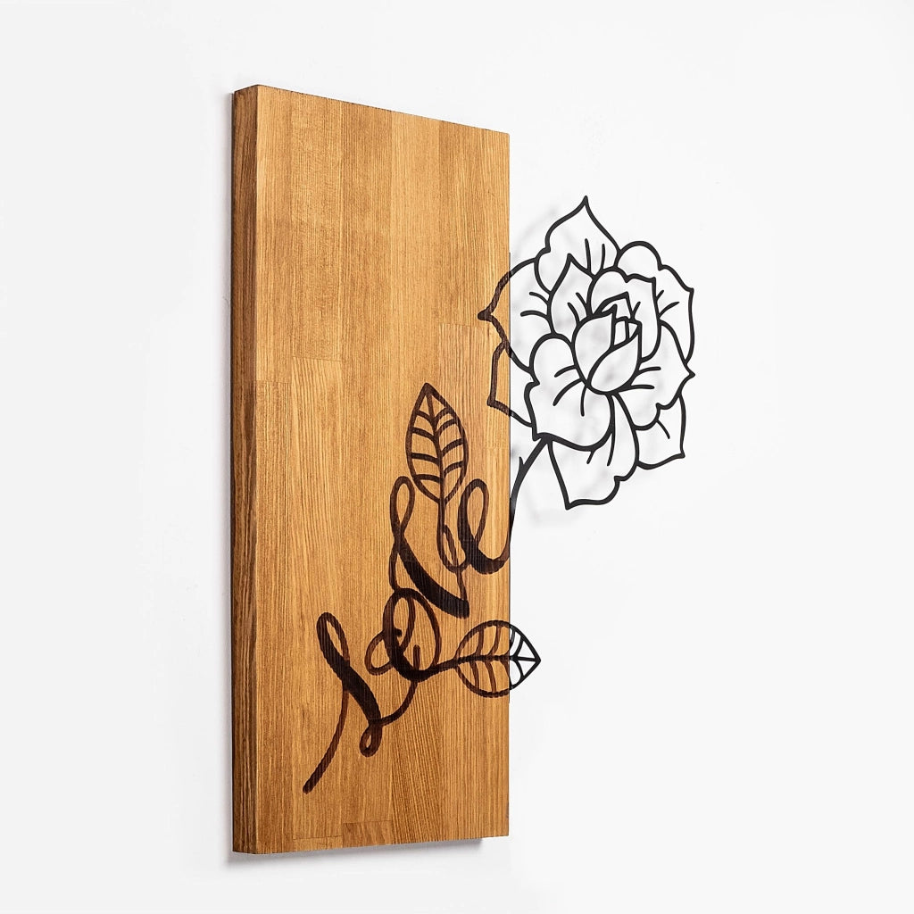 Accessorio per bastone in legno e metallo, 47x58 cm, noce nero, rettangolare