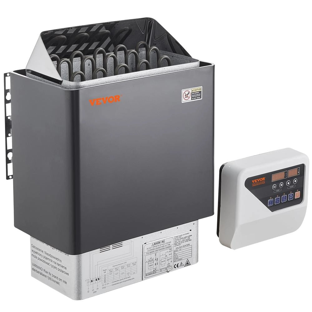 Stufa Elettrica per Sauna 8 kW 400V con Regolatore Digitale e Timer da 3 Ore Riscaldatore per Sauna 8-12 m³ SCA-80W