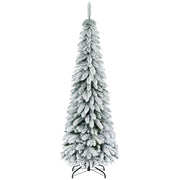 Albero di Natale artificiale innevato 180cm con 523 rami ignifughi e base in acciaio robusta facile da montare per interni