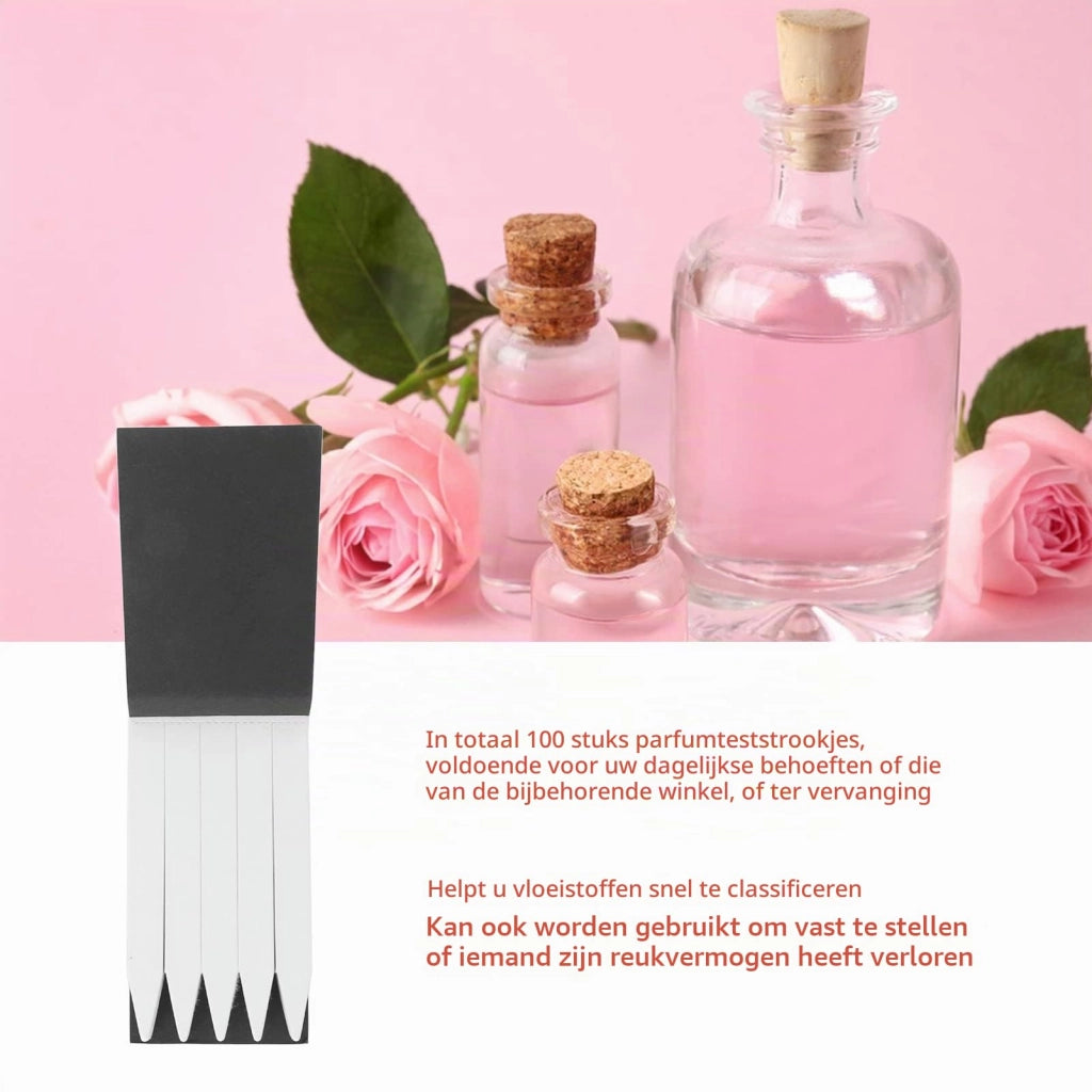 Strisce di carta per testare profumi, confezione da 100 pezzi, dimensioni 0,8 x 8 cm