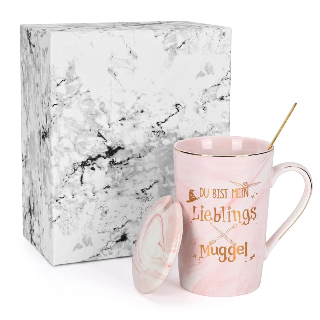 Tazza da caffè con scritta: "Sei il mio Muggle preferito", 400 ml, rosa