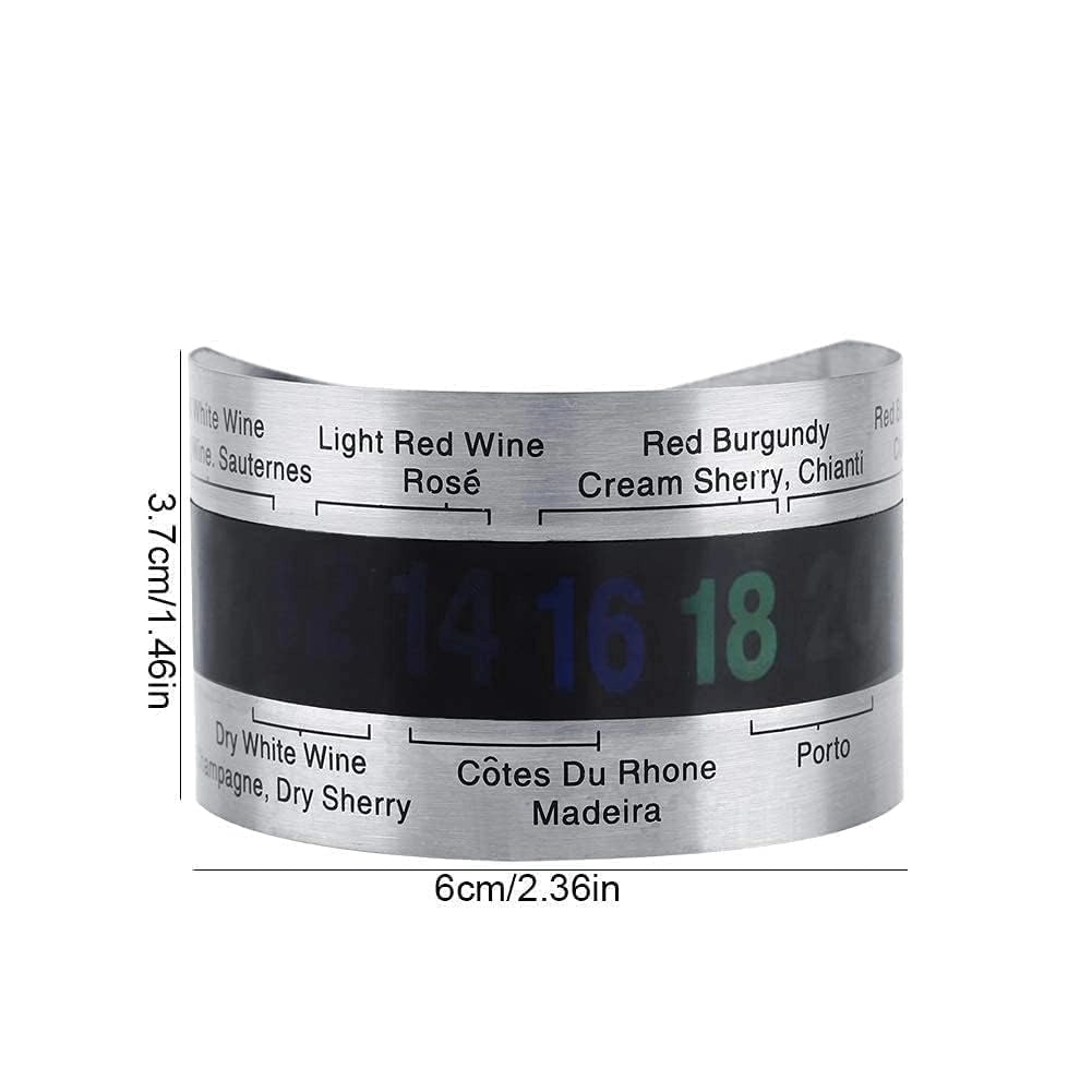 Termometro per vino con display LCD, in acciaio inossidabile, diametro 6 cm