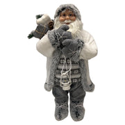 Babbo Natale, altezza 83 cm, bianco, con maglione natalizio, taglia L