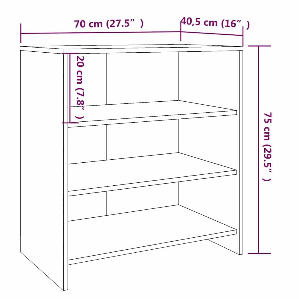 Credenza Grigio Cemento 70x40,5x75 cm in Truciolato