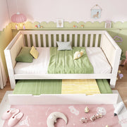 Divano letto con letto estraibile 90x200 cm in legno di pino bianco