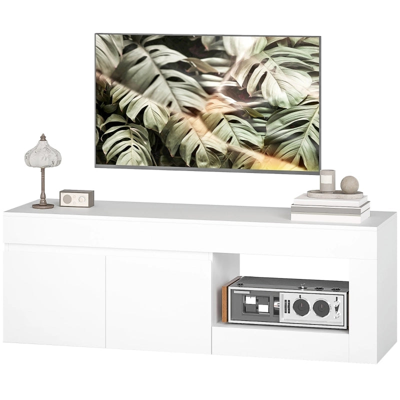 Mobile TV con 2 ante ammortizzate e vano aperto - soggiorno - 140x40x48 cm - bianco