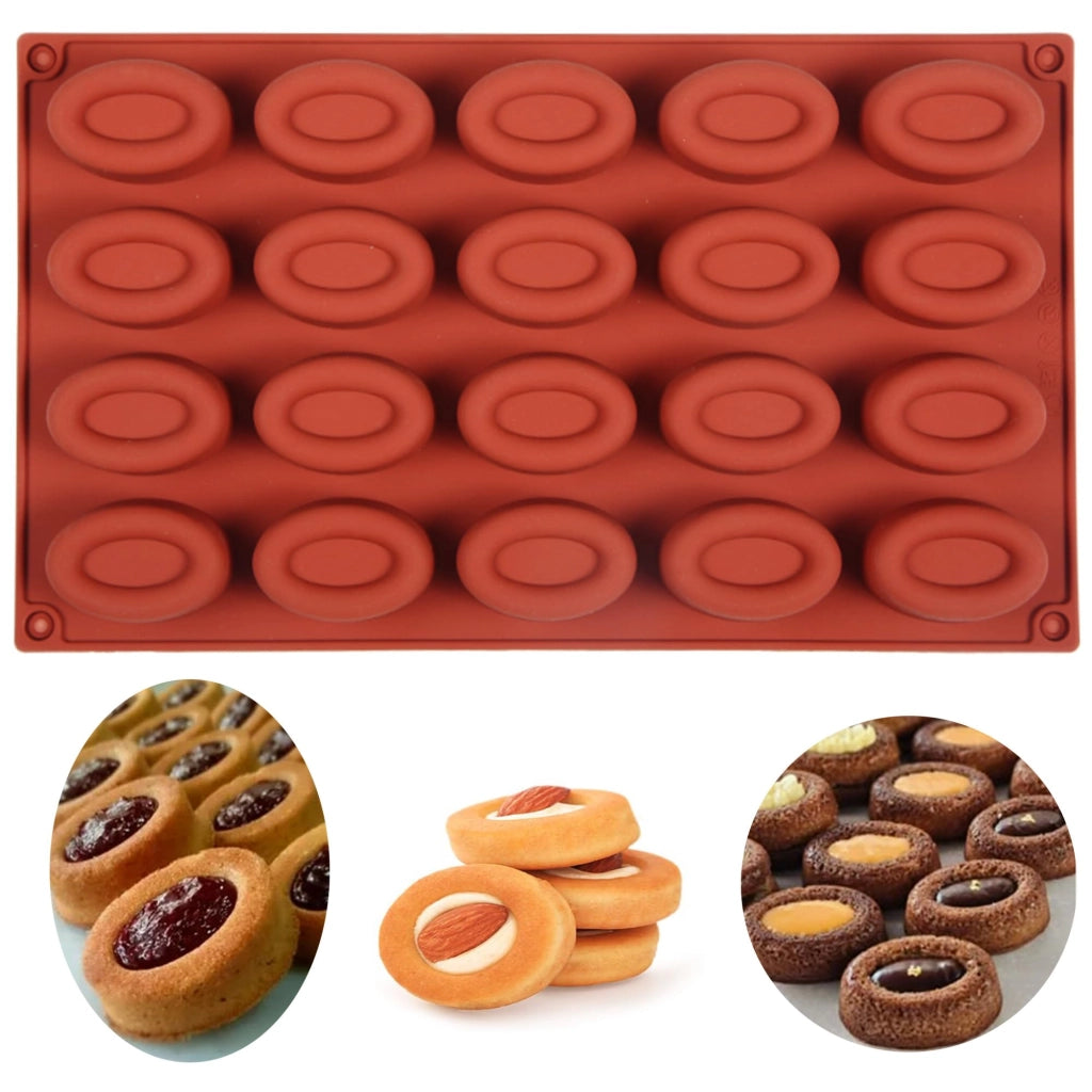 Stampo in silicone per dolci, con 20 cavità, antiaderente e resistente al calore