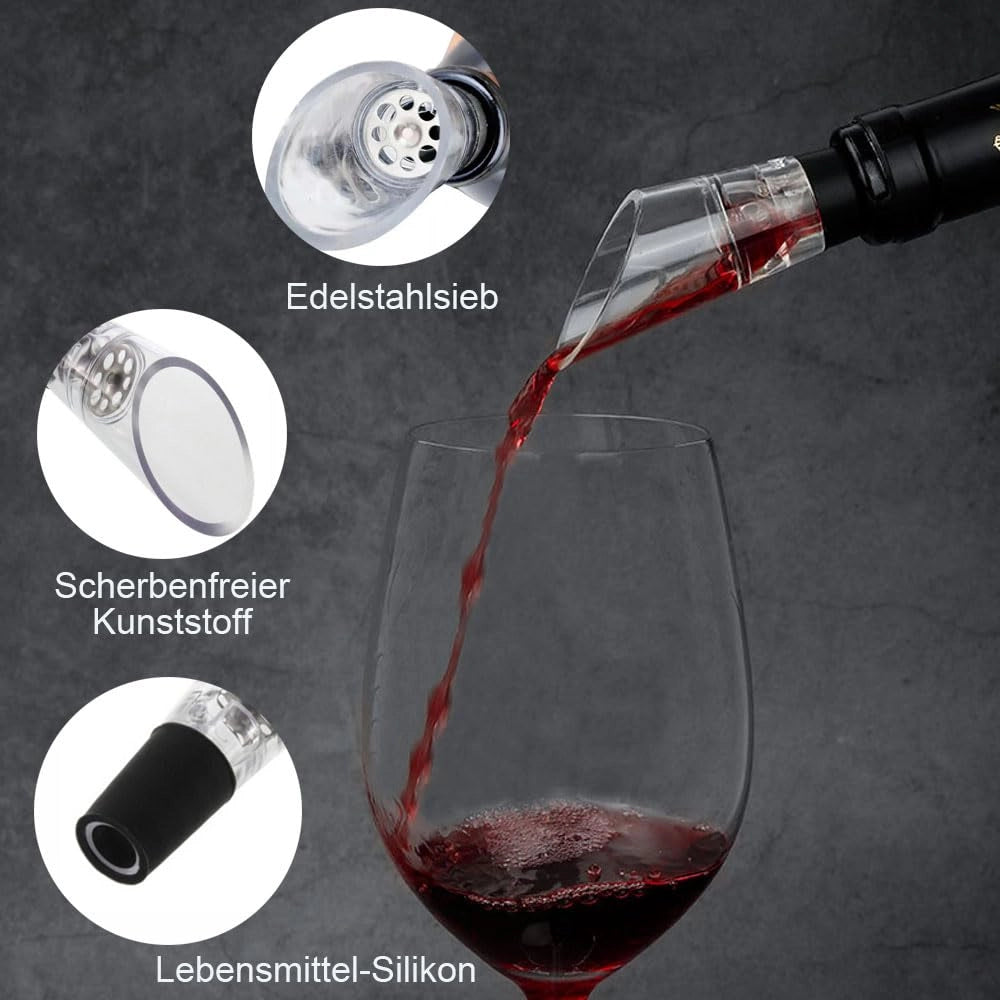 Set da 10 versatori per vino in plastica con sistema di aerazione