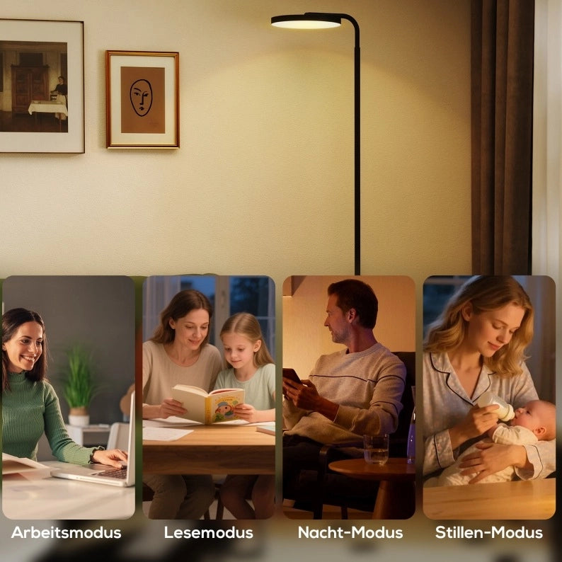 Lampada da terra LED 30 W nera con telecomando magnetico