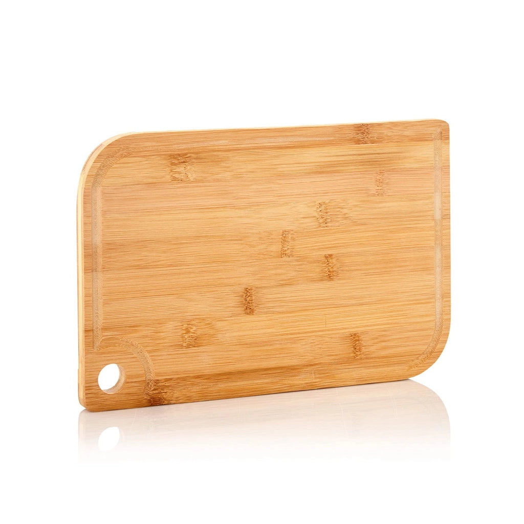 Tagliere in bambù extra-large, 40x29 cm, con scanalatura per raccogliere i liquidi
