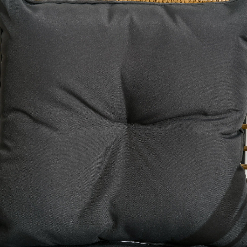 Set da giardino 3 pezzi con 2 poltroncine e tavolino in rattan PE color sabbia con cuscini sfoderabili