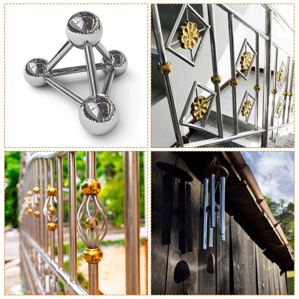 Tubi in acciaio inossidabile 304, 4 pezzi, diametro 25 mm, spessore parete 1,5 mm, lunghezza 150 mm