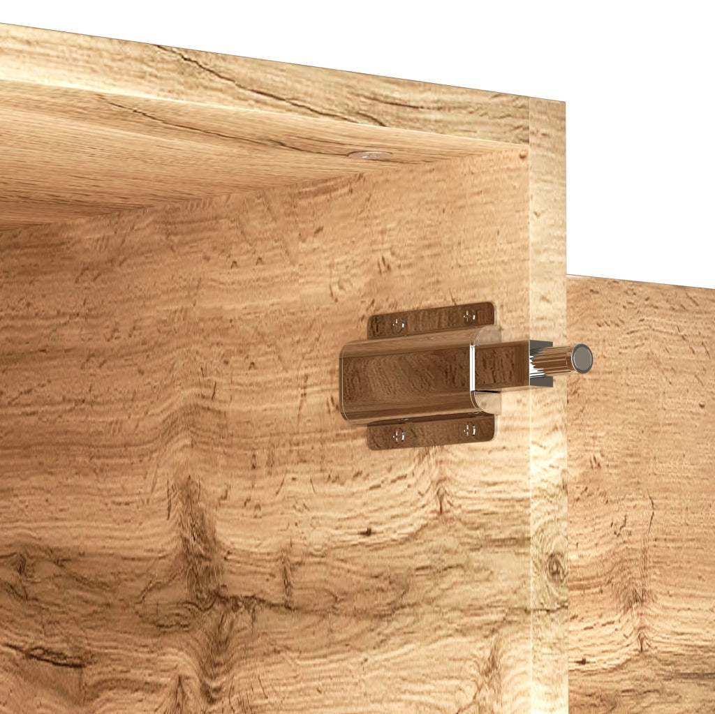 Mobile ingresso 90x34,5x190 cm naturale in MDF, specchio e panca