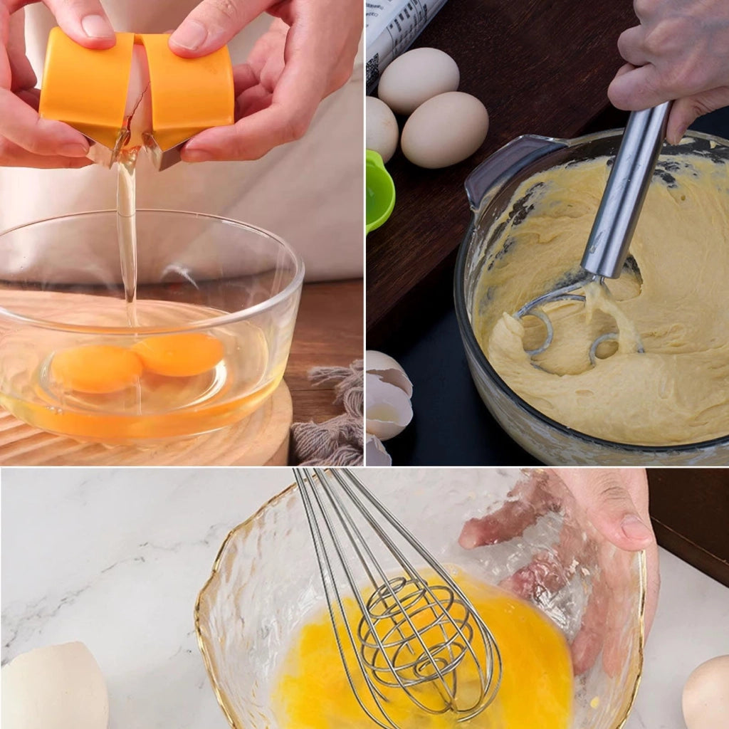 Set di fruste da cucina, 2 pezzi, in acciaio inossidabile, 30 cm + frusta per impasti
