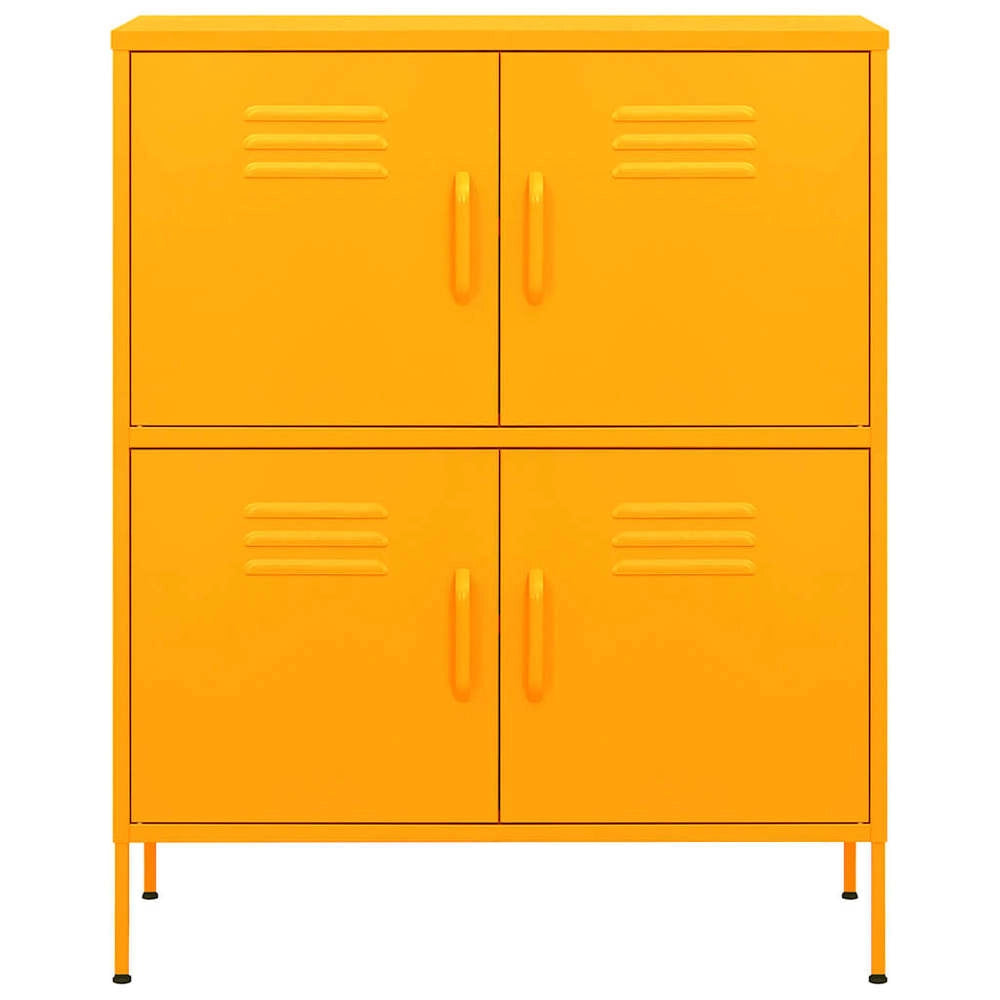 Armadietto Giallo Senape 80x35x101,5 cm in Acciaio