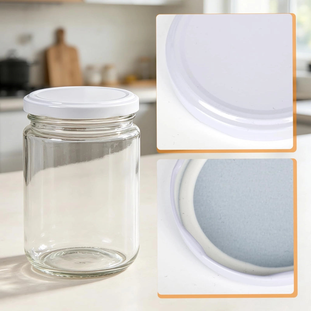 100 pezzi Coperchi Twist-Off, Coperchi a vite per vasetti TO 82, bianco, per vasetti da 230/350/435/565 ml