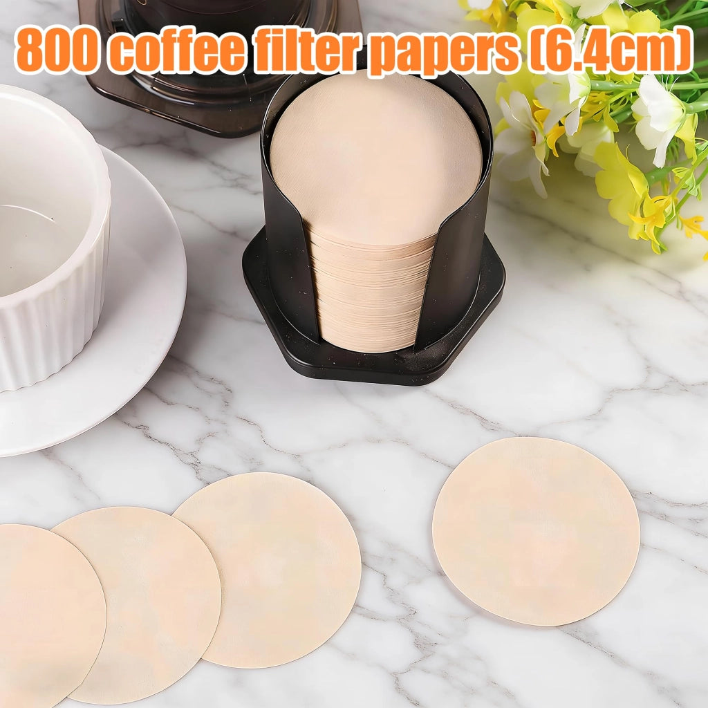 800 filtri per caffè da 6,4 cm, non sbiancati, a forma di disco, adatti per Aeropress ed espresso