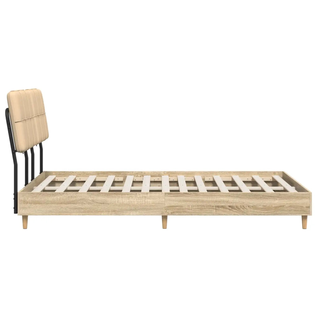 Letto matrimoniale con testiera Rovere Sonoma e crema 3440680