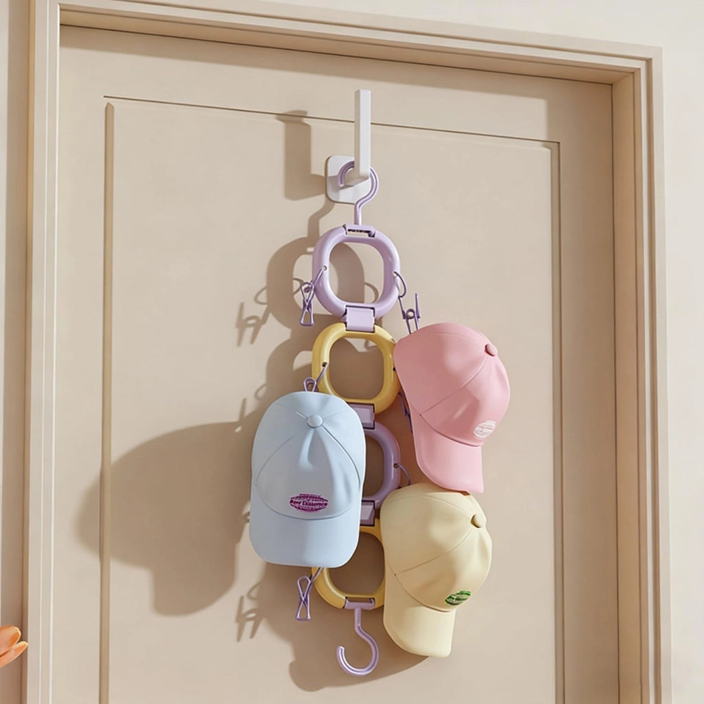 Support per cappelli e berretti, giallo-lilla, confezione singola, senza necessità di foratura