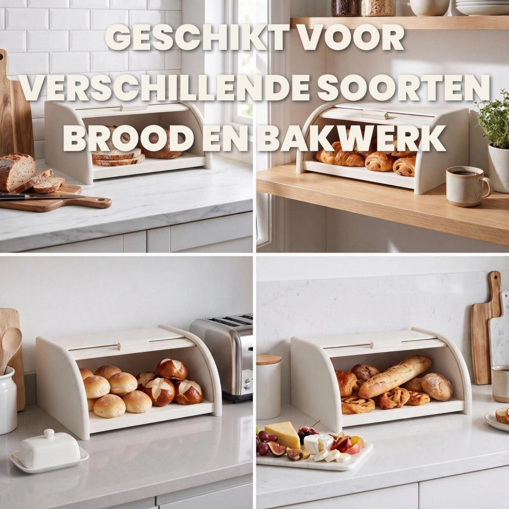 Contenitore per alimenti XL con coperchio a ribalta, bianco, dimensioni 39x29x17,5 cm